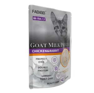 OEM Goat milk pouch cat treat pet wet food Makanan Haiwan Peliharaan 85g