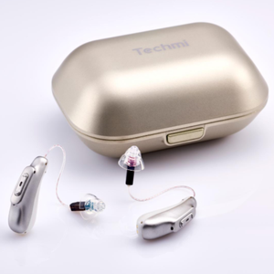 Appareil Auditif Hybride Techmi & Bouchon d'Oreille Électronique 2-en-1, TWS OTC FDA avec App pour Perte Auditive et Protection - Product Image 1