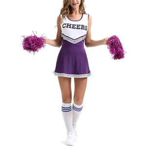 ชุดยูนิฟอร์มเชียร์ลีดเดอร์สำหรับผู้หญิง พรีเมียม พร้อมโลโก้สั่งทำ สำหรับทีมแข่งขัน หลายสี เสื้อ กางเกงขาสั้น ผลิตจากโพลีเอสเตอร์ 100% สำหรับขายส่ง - Product Image 2