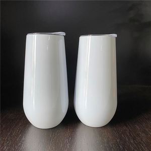 Gobelets isothermes en acier inoxydable blancs vierges de 6 oz pour sublimation, avec couvercles, pour cadeaux personnalisés de demoiselles d'honneur - Product Image 2
