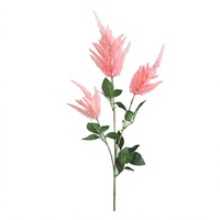 Bunga Astilbe Buatan Sutra Berlapis Sutra, Rangkaian Bunga Palsu Warna Pink Putih Emas untuk Dekorasi Pernikahan dan Rumah