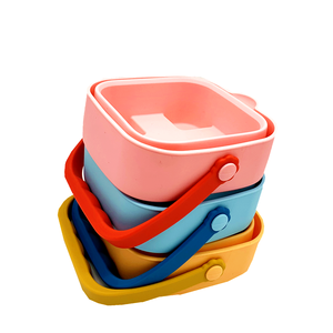 Xách tay Silicone <span class=keywords><strong>foldaway</strong></span> xô và Spade Set cho trẻ em, ráp xô với Spade sandbox đồ chơi - Product Image 2