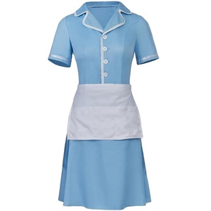 Disfraz de Cosplay de la Musical Waitress, Uniforme Azul de <span class=keywords><strong>Camarera</strong></span> con Delantal para <span class=keywords><strong>Mujer</strong></span> Adulta - Product Image 1