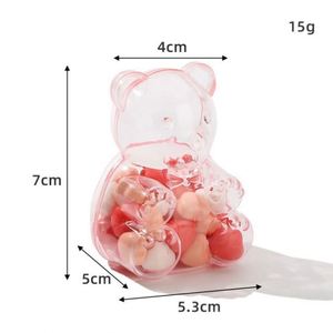Wholesale 12pcs Cute Bear Candy <b>Box</b> Accessories Earnail <b>Storage</b> Jar Transparent Plastic Biscuit Packaging Caja Dulce for Deposit - Product Image 4