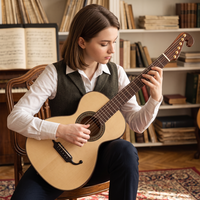 High Quality 19th Century Guitar Spruce Top, Maple Back and Sides , All Solid Classical Guitar