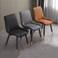 Chaise de salle à manger en cuir et tissu de style moderne personnalisée, en acier au carbone, prix abordable