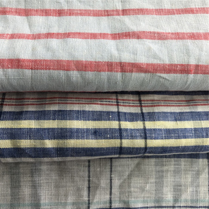100% tela de lino vestido raya tela hometextile tela de lino venta al por mayor - Product Image 3