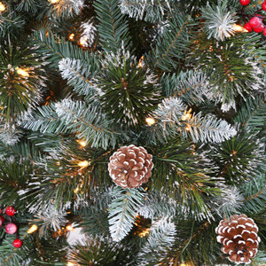 大型户外人造圣诞树高品质7英尺8英尺9英尺10英尺12英尺带智能发光二极管灯白色聚乙烯树枝圣诞树 - Product Image 3