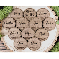 Noms de lieux en bois personnalisés Table de mariage Place réglage gravé étiquettes de nom décor de Table rustique