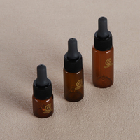 Flacon compte-gouttes cosmétique en verre ambré translucide brillant rechargeable de 5/10/15 ml pour huiles essentielles