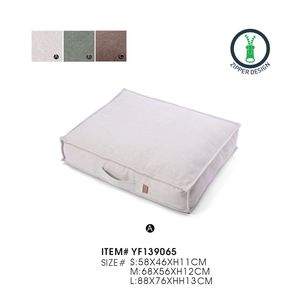 Cama para mascotas de lino de estilo moderno y lujoso, totalmente lavable, diseño cómodo con asa, colchón para perros - Product Image 2