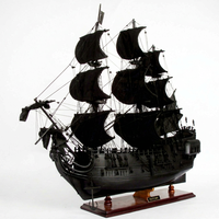 Bateau pirate des Caraïbes en bois, modèle artisanal peint, cadeau original - Style nautique, caractéristique régionale européenne, décoration d'intérieur