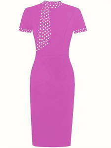 <span class=keywords><strong>Abito</strong></span> aderente a <span class=keywords><strong>pois</strong></span> elegante con fiocco da donna <span class=keywords><strong>abito</strong></span> lungo Custom OEM ODM estate ultimo Design elegante - Product Image 4
