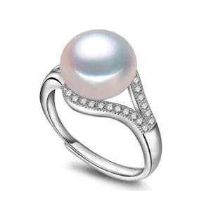 <span class=keywords><strong>Anillos</strong></span> de Compromiso de Perlas <span class=keywords><strong>James</strong></span> <span class=keywords><strong>Allen</strong></span> de Tamaño Personalizado, Joyería de Oro Blanco de 14K y 18K, Perlas de Agua de Mar, Joyería Jaxxon - Product Image 2