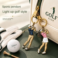 Özel Mineli Metal Anahtarlık Kadın Golfçü Karakterli Anahtarlık Altın Kaplama Golf Sporları Hediyelik Eşya Golf Kulübü için Promosyon Hediyesi