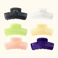 Pince à cheveux en acétate 9 cm, motif écossais, barrette translucide colorée, accessoires de mode pour femmes, cadeau de fête