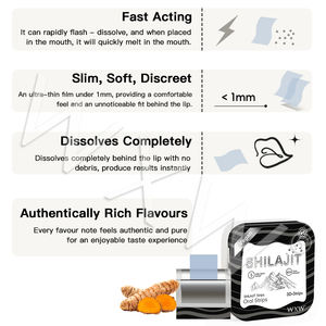 Taille personnalisée professionnelle prend en charge le système de défense naturelle Shilajit bandes orales Film oral Shilajit anti-âge naturel - Product Image 6