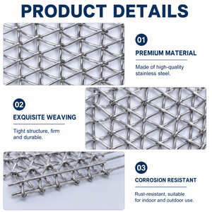 Maille métallique tissée décorative en acier inoxydable OEM, <span class=keywords><strong>rigide</strong></span> ou pliable, pour panneaux latéraux d'escalator et remplissage de balustrade - Product Image 4