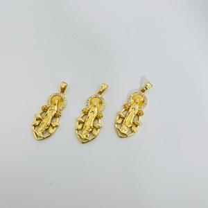 पुष्प ओपनवर्क हमारी महिला गुडालुप पेलेंट हालो सीज़ कैथोलिक आकर्षण धर्म गहने - Product Image 1