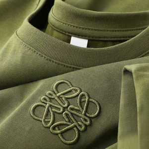 הסיטונאי כבד חולצת טריקו מותאמת אישית לגברים באיכות גבוהה רקומות בד סרוג בד סרוג עיצוב - Product Image 3