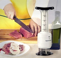 Injecteur de viande de marinade en acier inoxydable, injecteur d'attendrisseur de marinade seringue à saveur d'aiguille cuisson viande volaille dinde poulet