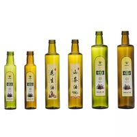 Bouteille Dorica ronde vide de qualité alimentaire supérieure, transparente et vert antique, 250 ml et 500 ml, pour sauce, bouteille en verre pour huile d'olive 500 ml