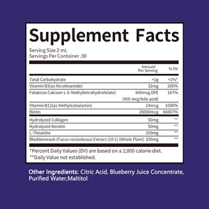 Compra OEM a granel de alta calidad, complejo de biotina líquido, gotas 8 en 1, fórmula de belleza, líquido saludable para el cabello, la piel y las uñas - Product Image 6