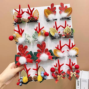 دبوس شعر لطيف على شكل قرن الوعل على الطراز الكوري إكسسوارات شعر لعيد الميلاد للأطفال والفتيات غطاء رأس في المهرجان - Product Image 3