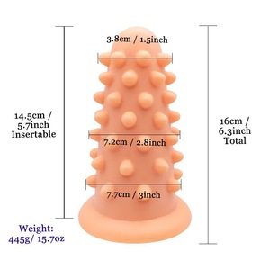 Plug anal couleur chair 16 cm (14,5 cm insérable) en PVC, jouet de stimulation pour adultes - Product Image 1