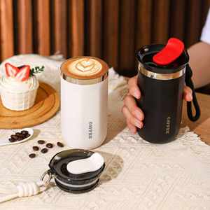 Vaso Térmico Personalizado de Acero Inoxidable de Grado Alimenticio para Oficina, 380 ml, 500 ml, Taza de Café de Doble Pared con Aislamiento al Vacío y Cuerda - Product Image 6