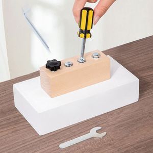 Juguete de Aprendizaje Sensorial Montessori para Niños Pequeños, Juego de Destornilladores de Madera, Herramientas de Actividades con Destornilladores - Product Image 4