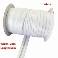Ruban de finition en satin 20 mm, accessoires de confection, ruban biais, ruban passepoil double pli en polyester, rouleau de 50 m, Chine