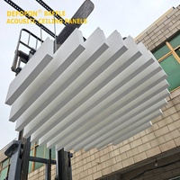 Panneaux acoustiques Degoacoustic NRC 0.9, haute performance, absorption acoustique, plafond, longs, courbés, installation verticale, classe d'incendie A2