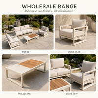 Conjunto de Sofás de Jardín de Lujo con Diseño Modular para Patio Cubierto, con Mesa Auxiliar Integrada