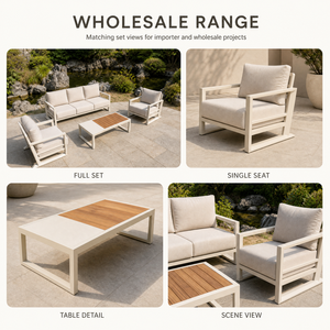 Set di Divani da <span class=keywords><strong>Giardino</strong></span> di Lusso con Panchina Modulare per Patio Coperto e Modulo Integrato per Tavolino Laterale - Product Image 5