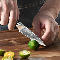 Couteau à fruits en acier Damas personnalisé, couteau à éplucher, couteau de cuisine tranchant pour éplucher les fruits avec manche en bois de rose, couteau de chef professionnel