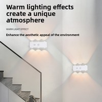 Appliques murales modernes 6 LED œil de chat avec capteur d'ondulation d'eau, design ambiant blanc chaud, veilleuse 3W à intensité variable pour usage domestique