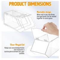 Boîte de présentation à 3 niveaux en acrylique poli haute clarté – Distributeur empilable de bonbons et de noix pour bureau et salle de pause
