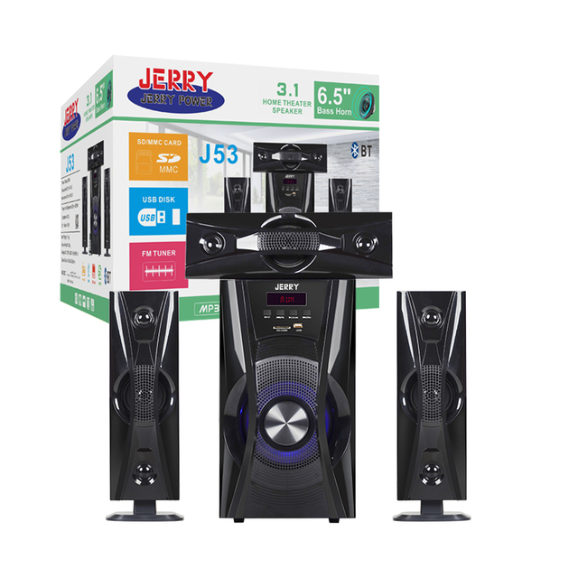For Home Theatre System Active Subwoofer 5-Speaker Wireless Hi-Fi Multimedia 1000W Plastic & Wood 3.1 Channel