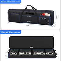 Vente chaude 88 touches clavier sac à roulettes étui pour piano à la mode bretelles réglables poignées de sac de concert en nylon durable