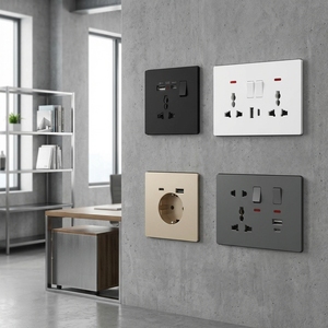 Prise murale Schuko EU en panneau doré mat, 16A/10A, type F, avec chargeur USB-A USB-C, IP22, pour la Russie, l'Égypte, le <span class=keywords><strong>Maroc</strong></span> – Approvisionnement direct usine - Product Image 2