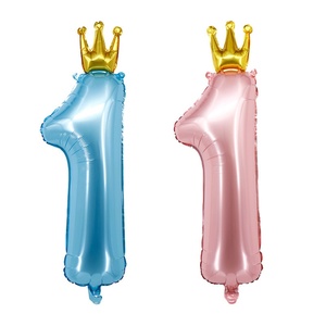 Palloncino in pellicola di alluminio digitale blu perla da 36 pollici per il primo <span class=keywords><strong>compleanno</strong></span> del bambino - Product Image 1