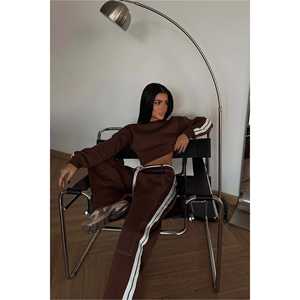 ชุดวอร์มบราวน์ รินัลดี แอคทีฟแวร์ ไซส์พลัส แบบมีฮู้ด 2 ชิ้น พร้อมโลโก้สะท้อนแสง ระบายอากาศได้ดี ลายพิมพ์สำหรับฤดูหนาว ผ้าวอช - Product Image 2