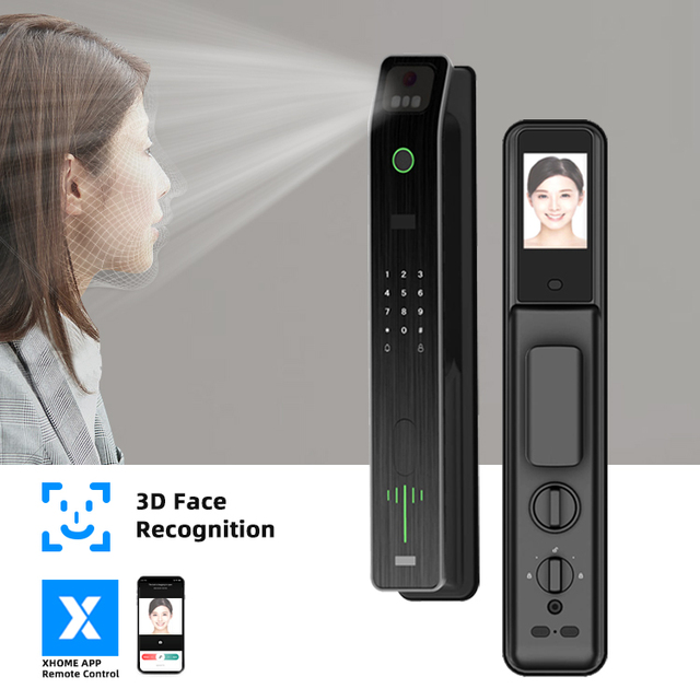 2024 SDK Fingerprint Biometric Zigbee Xhome 3D Face Unlock Smart Door Lock 3d Face Recognition Smart Lock with Eye Scanner