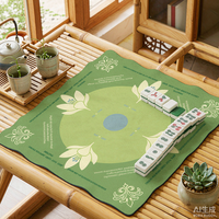 Mahjong de luxe vert pliable, portable, durable, écologique, en caoutchouc naturel, pour 4 personnes, unisexe, imperméable, antidérapant, réduction du bruit