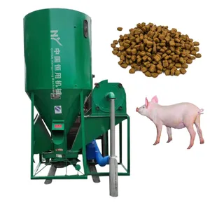 Farm use small animal poultry vertical feed grinder and mixer machinery/grain crushing and mixing machine