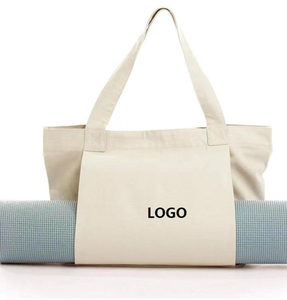 Customized logo yoga <b>accessories</b> gym cotton pad bag <b>beach</b> shoulder canvas yoga tote bag with shopping bag - Product Image 5