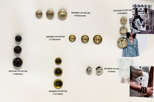 Factory Custom Production Ladies Overcoat Zinc Alloy blazer Gold Rhinestone OEM Golden Color Fog Gold Premium Shank <b>Buttons</b> - Product Image 6