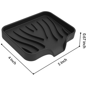 Support à savon en silicone durable et plateau de drainage en cascade pour savon, porte-savon en céramique pour <span class=keywords><strong>baignoire</strong></span>, tapis de drainage, tapis de <span class=keywords><strong>robinet</strong></span> en silicone - Product Image 5