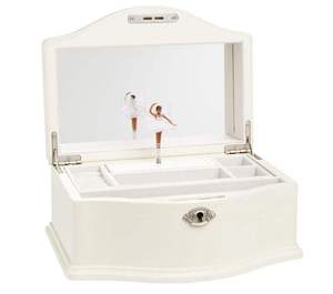 Boîte à bijoux musicale en bois rose de luxe avec serrure pour femmes et filles, boîte à musique avec ballerine noire dansante - Product Image 2